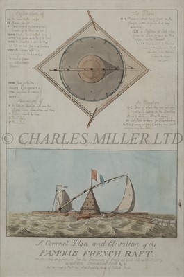 Lot 214 - INVASION THREAT OF ENGLAND: A CORRECT PLAN AND ELEVATION OF THE FAMOUS FRENCH RAFT