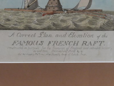 Lot 174 - INVASION THREAT OF ENGLAND: A CORRECT PLAN AND ELEVATION OF THE FAMOUS FRENCH RAFT