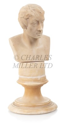 Lot 208 - A SMALL MARBLE BUST OF LORD NELSON, 19TH CENTURY