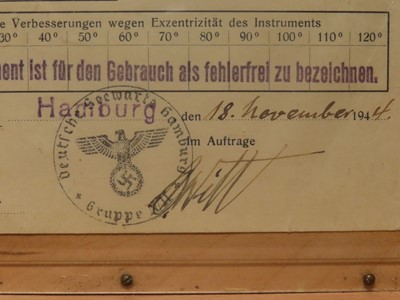 Lot 6 - A 6½IN. RADIUS MICROMETER SEXTANT FOR THE KRIEGSMARINE BY C. PLATH, HAMBURG, CIRCA 1944