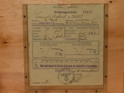 Lot 6 - A 6½IN. RADIUS MICROMETER SEXTANT FOR THE KRIEGSMARINE BY C. PLATH, HAMBURG, CIRCA 1944