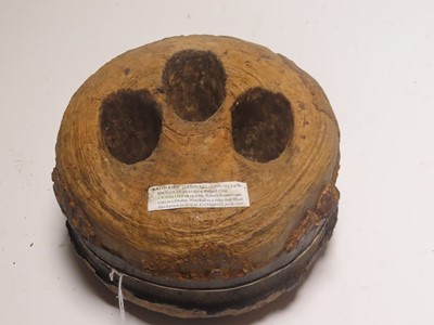 Lot 19 - A DEADEYE RECOVERED FROM H.M.S. 'RAMILLIES' (EX-'KATHERINE' 1664, EX-'ROYAL KATHERINE' 1696) WRECKED 1760