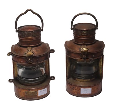 Lot 22 - TWO SMALL NAVIGATION LAMPS, CIRCA 1930