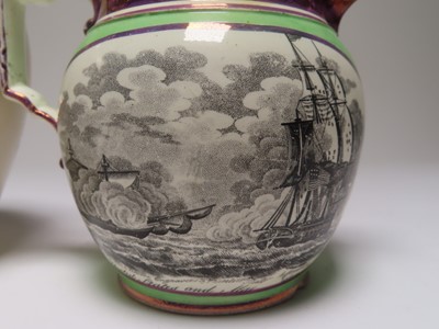 Lot 73 - TWO SUNDERLAND TRANSFER PRINTED JUGS FOR THE AMERICAN WAR OF 1812