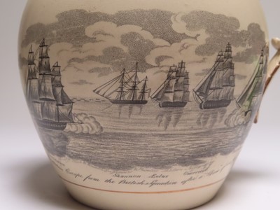Lot 73 - TWO SUNDERLAND TRANSFER PRINTED JUGS FOR THE AMERICAN WAR OF 1812