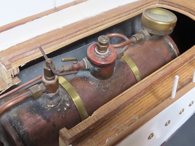 Lot 123 - A LIVE STEAM MODEL STEAM YACHT, CIRCA 1950