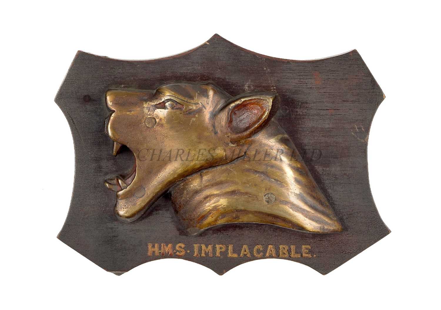 Lot 257 - AN UNOFFICIAL TOMPION CREST FROM H.M.BATTLESHIP 'IMPLACABLE', 1899