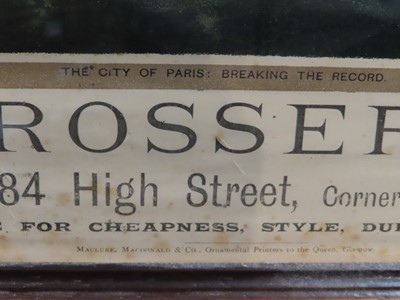 Lot 52 - A TRAVEL AGENT'S POSTER FOR S.S. CITY OF PARIS, CIRCA 1890
