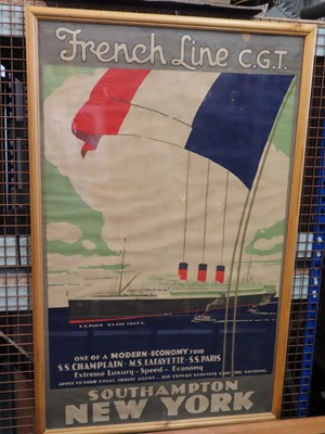 Lot 64 - A FRENCH LINE TRAVEL POSTER, 1921