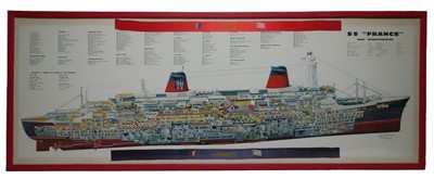 Lot 75 - A COLLECTION OF 20TH CENTURY PASSENGER PLANS FOR THE FRENCH LINE AND NEDERLAND LINE