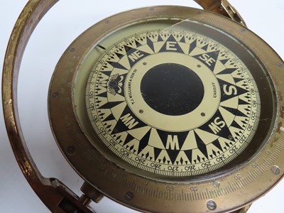 Lot 56 - A DRY CARD MARINE COMPASS BY T.J. WILLIAMS & SON LTD, CARDIFF, 20TH CENTURY