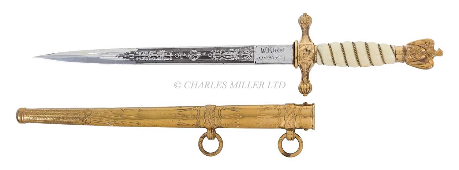 Lot 283 - A THIRD REICH KRIEGSMARINE OFFICER'S NAVAL DIRK BY EICKHORN, SOLINGEN, CIRCA 1942