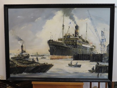 Lot 126 - δ JOHN S. SMITH (BRITISH, 1921-2012) - The steam ship 'Royal Archer'