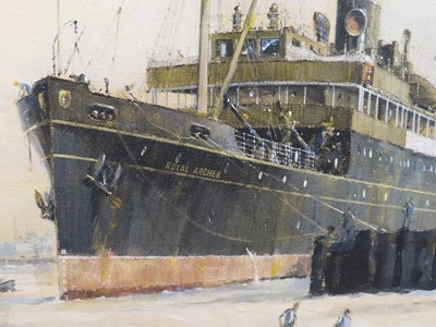Lot 126 - δ JOHN S. SMITH (BRITISH, 1921-2012) - The steam ship 'Royal Archer'