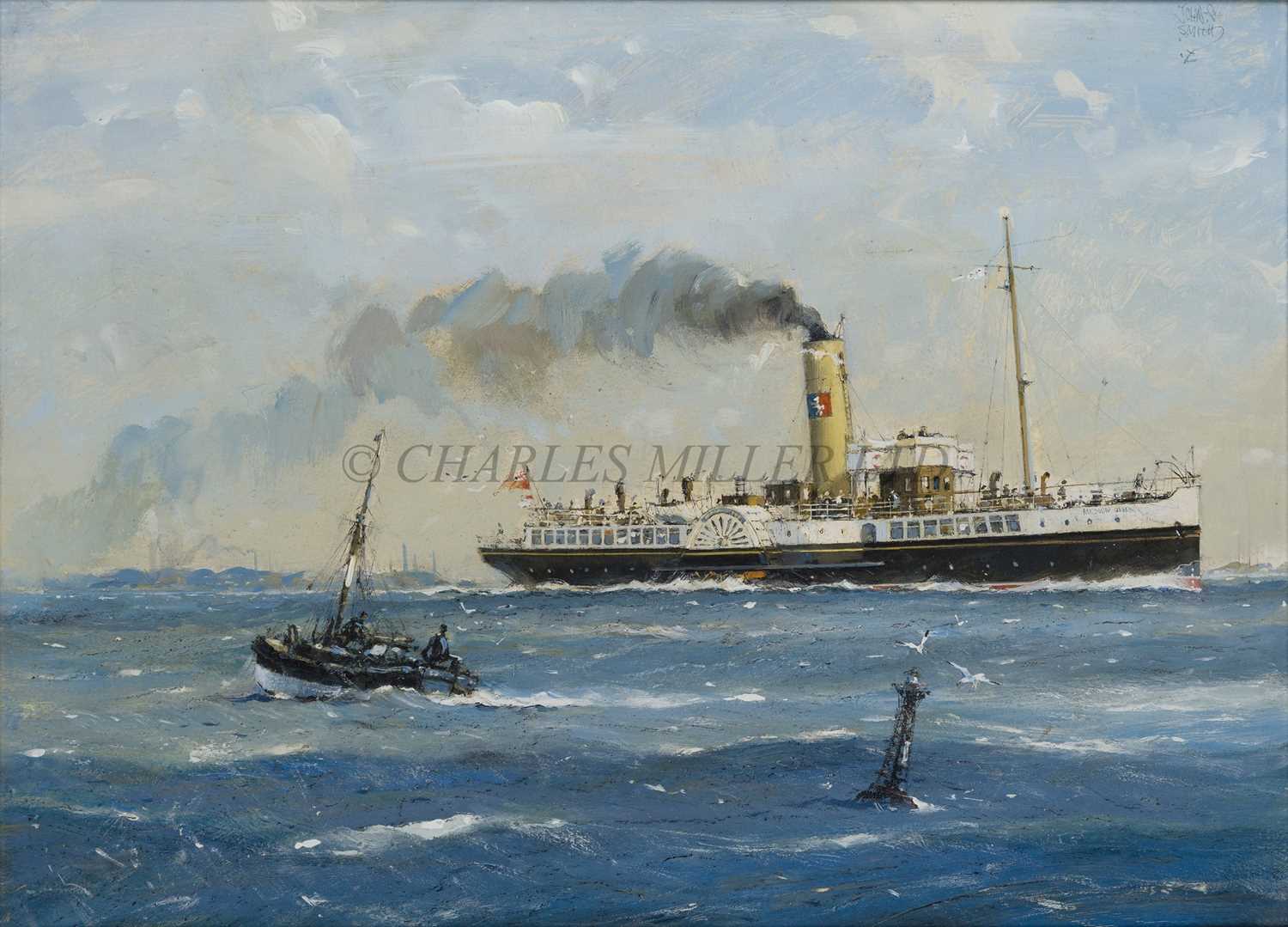 Lot 92 - δ JOHN S. SMITH (BRITISH, 1921-2012) - The paddle steamer 'Medway Queen'