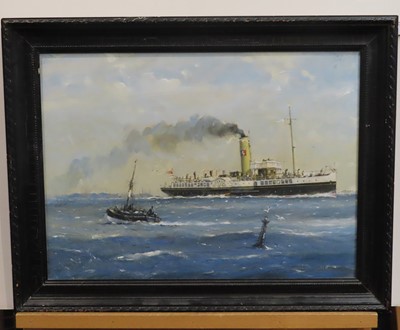 Lot 129 - δ JOHN S. SMITH (BRITISH, 1921-2012) - The paddle steamer 'Medway Queen'