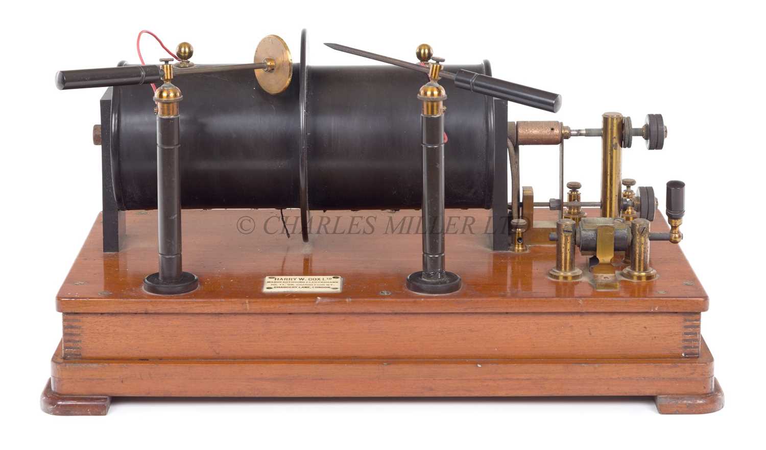 Lot 129 - A LARGE RUHMKORFF INDUCTION COIL BY HARRY W. COX LTD, EARLY 20TH CENTURY