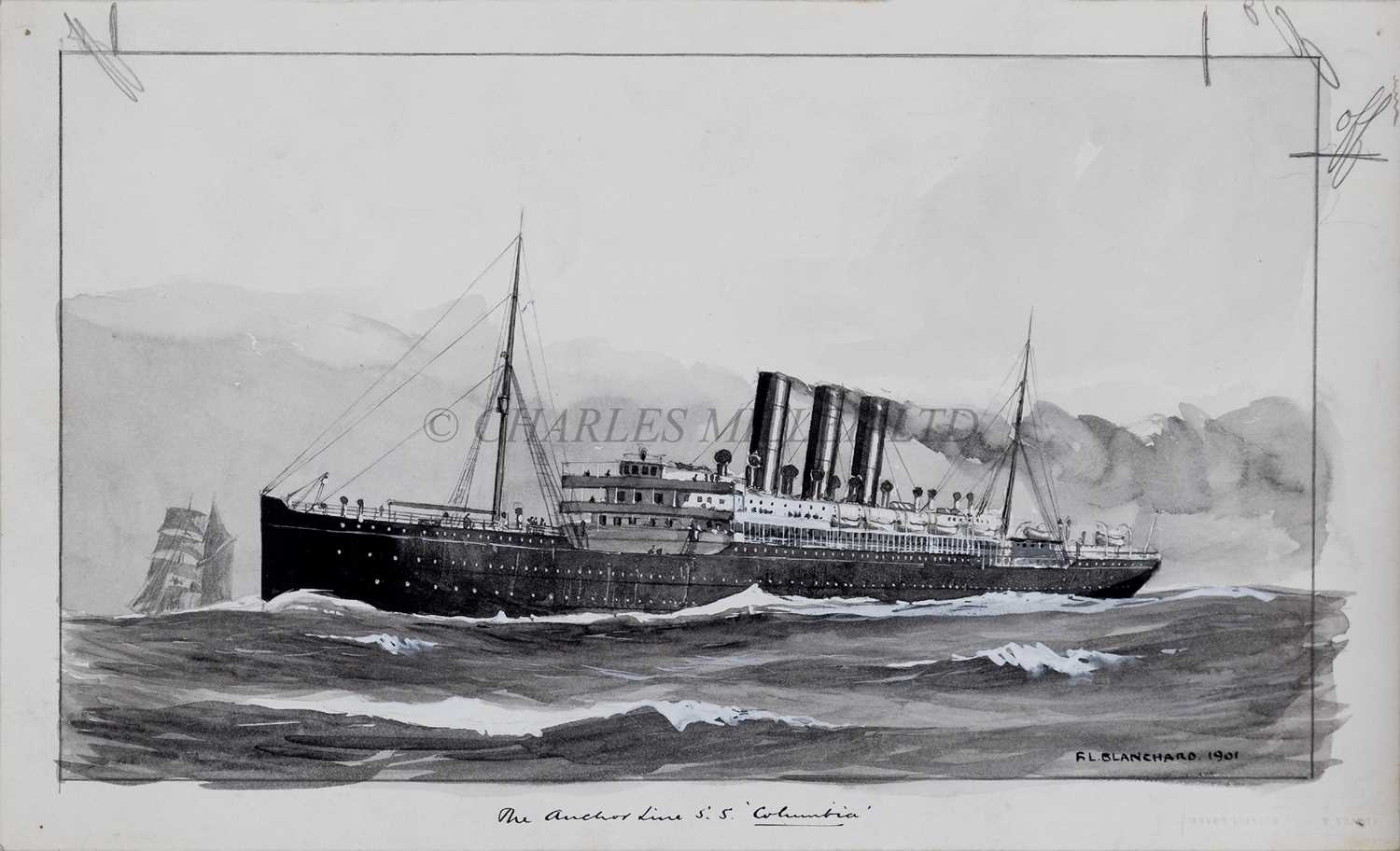 Lot 70 - F.L. BLANCHARD (BRITISH, 19TH-20TH CENTURY) - Drawings of liners from the Daily Graphic