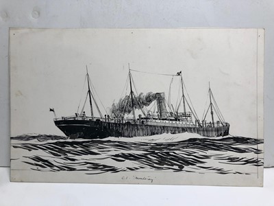 Lot 70 - F.L. BLANCHARD (BRITISH, 19TH-20TH CENTURY) - Drawings of liners from the Daily Graphic