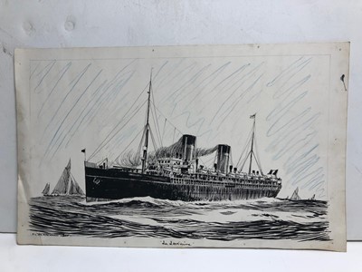 Lot 70 - F.L. BLANCHARD (BRITISH, 19TH-20TH CENTURY) - Drawings of liners from the Daily Graphic