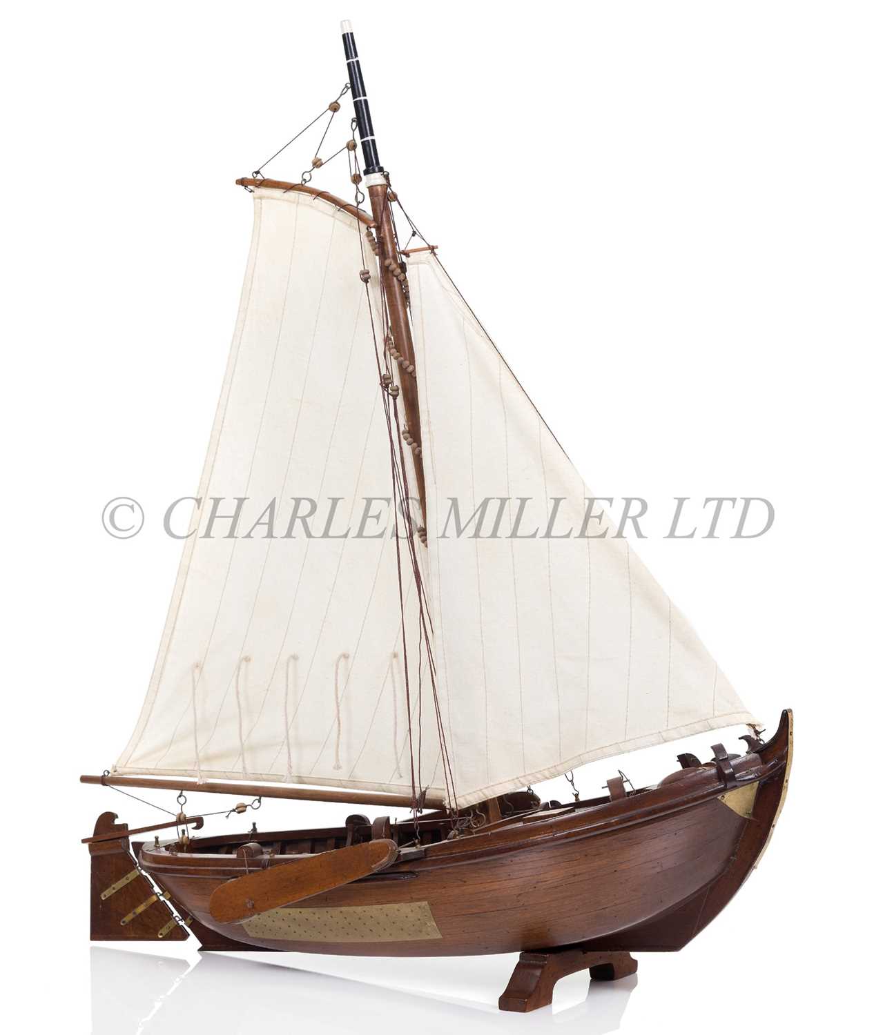Lot 3 - A WELL-CONSTRUCTED WOOD AND METAL MODEL FOR A 19TH CENTURY DUTCH YACHT, 20TH CENTURY
