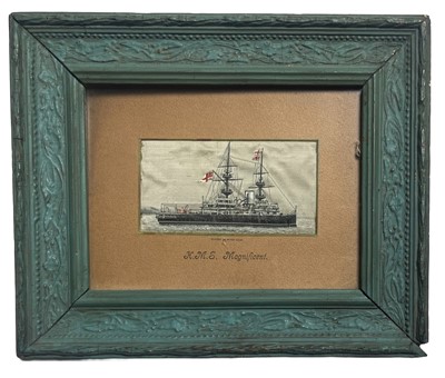 Lot 120 - A COLLECTION OF NAVAL EPHEMERA AND SILKWORKS, CIRCA 1920