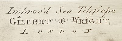 Lot 163 - A 2IN. SINGLE DRAW MARINE TELESCOPE BY GILBERT & WRIGHT, LONDON, CIRCA 1790