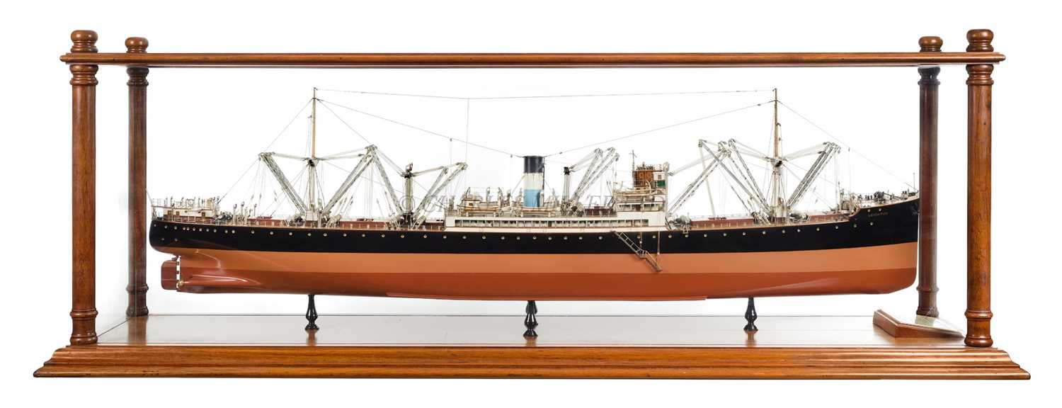 Lot 76 - A FINE AND DETAILED 1:96 SCALE BUILDER'S MODEL FOR THE CARGO SHIPS LEIGHTON; LINNELL AND LASSELL, BUILT BY MCMILLAN & SON LTD, DUMBARTON, FOR LAMPORT & HOLT LTD, LIVERPOOL, 1921-2