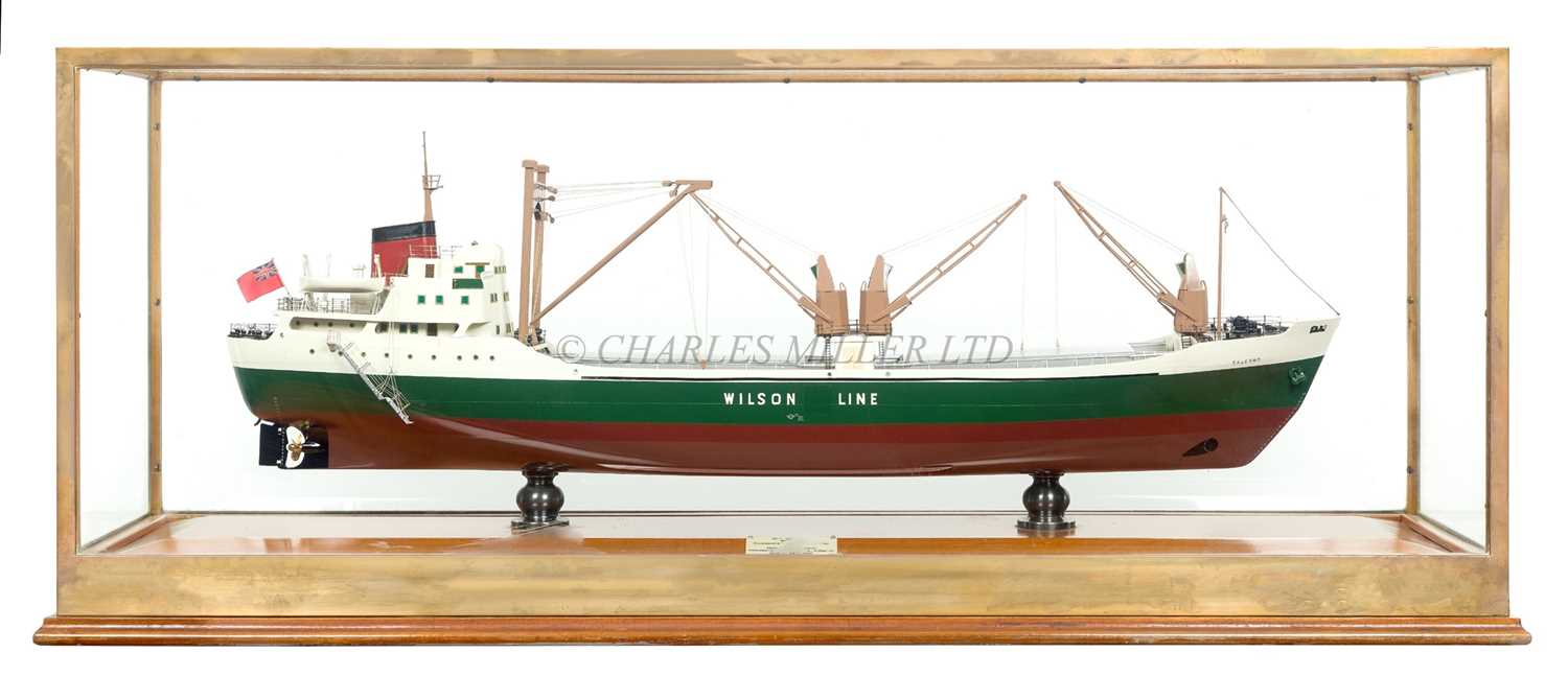 Lot 99 - A BUILDER'S MODEL FOR THE CARGO SHIP M.V. 'SALERNO', BUILT BY HENRY ROSS LTD LEITH FOR ELLERMAN'S WILSON LINE LTD, HULL, 1965