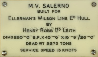 Lot 99 - A BUILDER'S MODEL FOR THE CARGO SHIP M.V. 'SALERNO', BUILT BY HENRY ROSS LTD LEITH FOR ELLERMAN'S WILSON LINE LTD, HULL, 1965