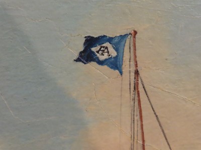 Lot 55 - CHINESE SCHOOL (19TH CENTURY) - A Blue Funnel Line 'Patroclus' Class steamer off China