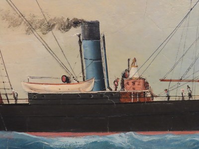 Lot 55 - CHINESE SCHOOL (19TH CENTURY) - A Blue Funnel Line 'Patroclus' Class steamer off China