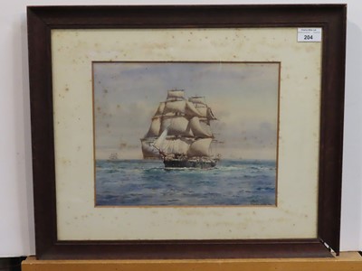 Lot 204 - FRANK WATSON WOOD (BRITISH, 1862-1953) - A sailing ironclad of the Royal Navy, circa 1870