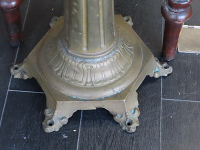 Lot 94 - TWO RARE 19TH CENTURY BRASS BINNACLE PEDESTALS