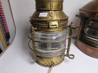 Lot 23 - FOUR ASSORTED MARINE LAMPS, 20TH CENTURY