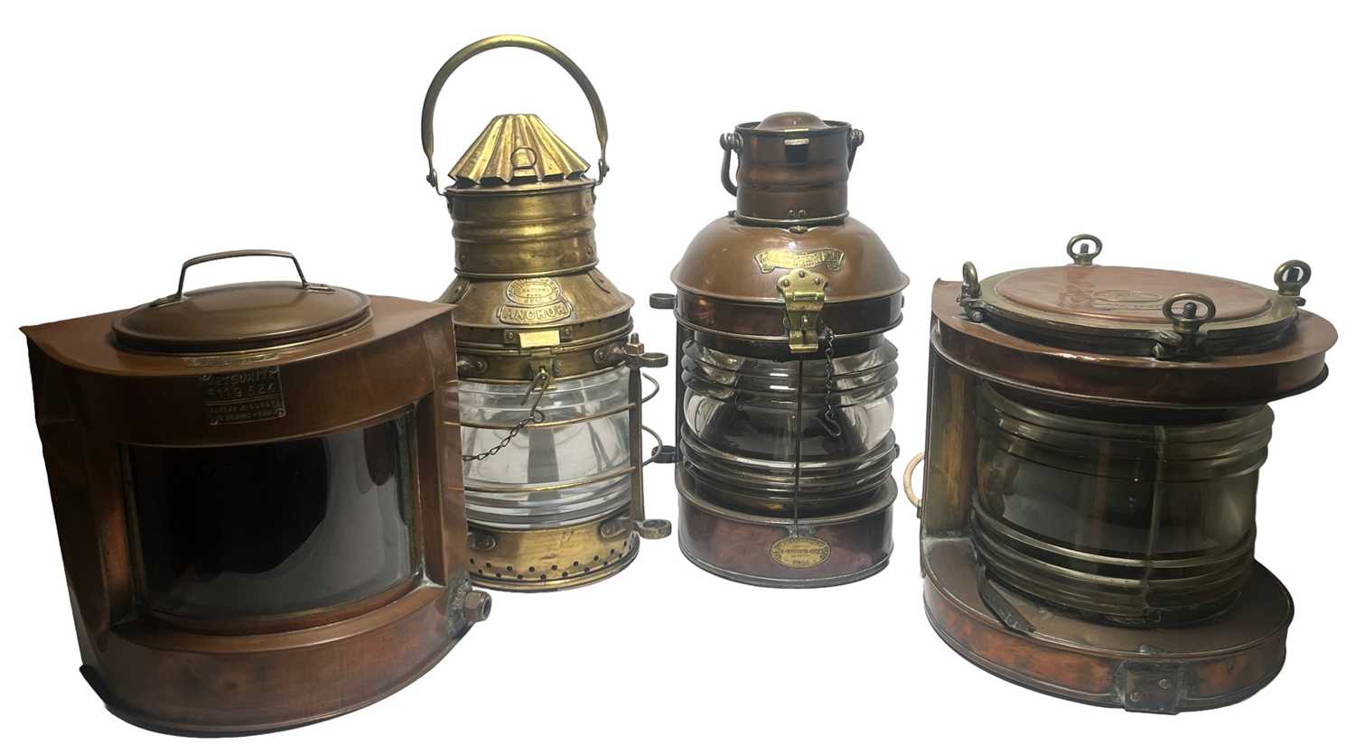 Lot 23 - FOUR ASSORTED MARINE LAMPS, 20TH CENTURY