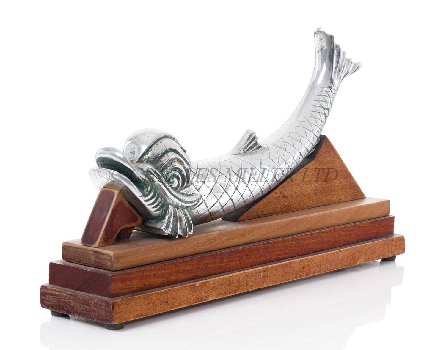 Lot 243 - A DECORATIVE DOLPHIN CASTING REPUTEDLY FROM THE LAUNCH OF THE ROYAL YACHT 'VICTORIA & ALBERT III'