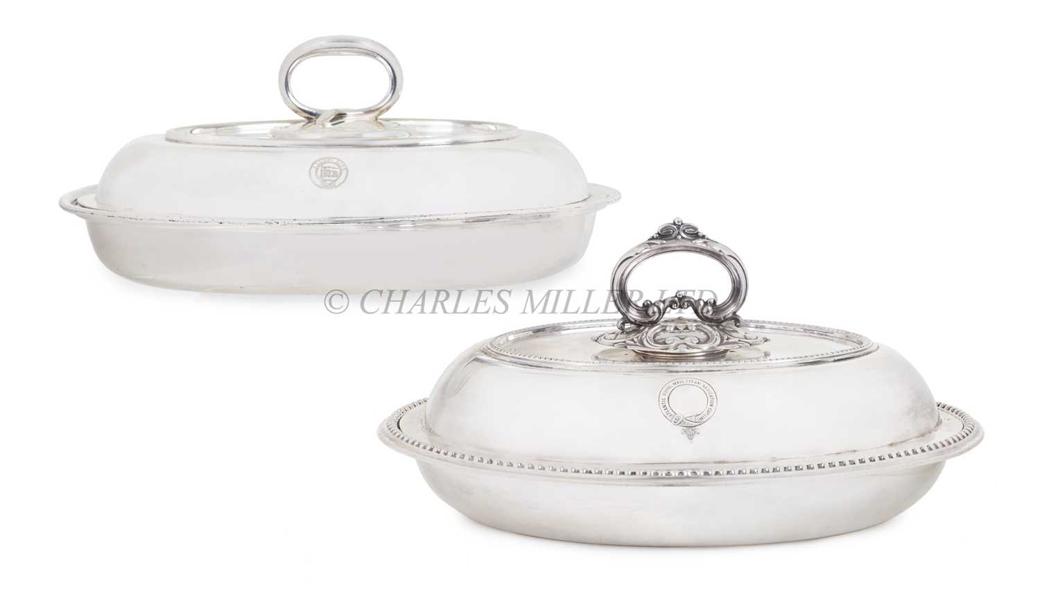 Lot 80 - A LATE 19TH CENTURY SILVER PLATED ENTREE DISH FOR THE ATLANTIC ROYAL MAIL STEAM NAVIGATION COMPANY ("GALWAY LINE")