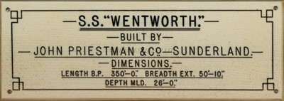Lot 61 - A FINE BUILDER'S MODEL FOR THE S. S. 'WENTWORTH' (1913) BUILT BY JOHN PRIESTMAN AND CO., SUNDERLAND FOR DALGLIESH SS CO. LTD, 1913