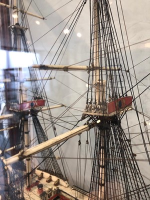Lot 160 - A EARLY 19TH CENTURY FRENCH NAPOLEONIC PRISONER-OF-WAR BONE SHIP MODEL