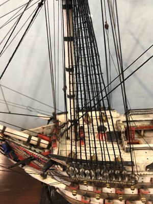 Lot 160 - A EARLY 19TH CENTURY FRENCH NAPOLEONIC PRISONER-OF-WAR BONE SHIP MODEL