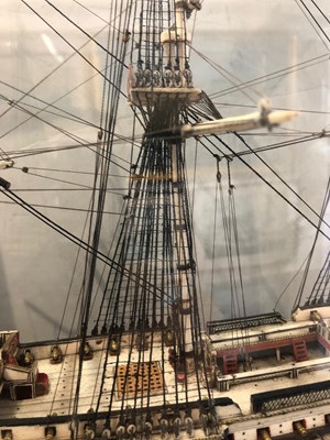 Lot 160 - A EARLY 19TH CENTURY FRENCH NAPOLEONIC PRISONER-OF-WAR BONE SHIP MODEL