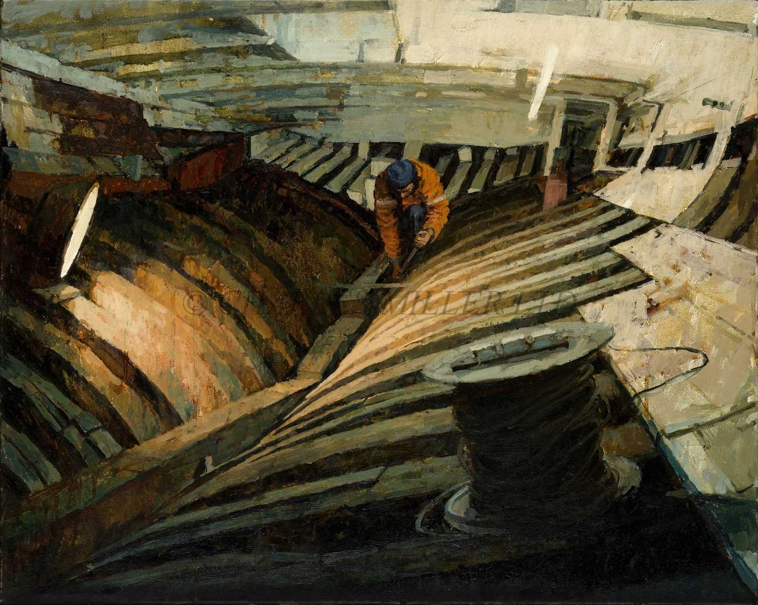 Lot 72 - δ RICHARD DACK (BRITISH, B. 1944) - Refitting Provident I 1998