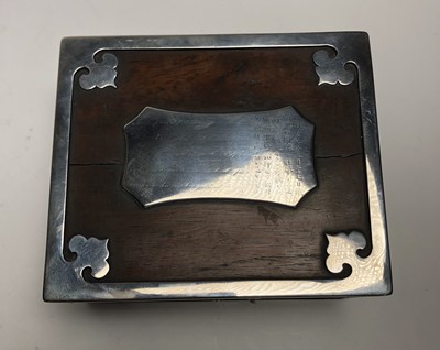 Lot 73 - SILVER-MOUNTED CIGAR AND CIGARETTE BOXES MADE FROM WOOD RECOVERED FROM THE S.S. 'FUKUI MARU' (EX-'ABERGELDIE'), AFTER SHE WAS SUNK AS A BLOCKSHIP AT PORT ARTHUR DURING THE RUSSO-JAPANESE WAR OF 1904