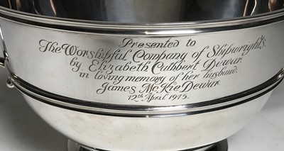 Lot 91 - A PRESENTATION IRISH SILVER ROSE BOWL, 1894