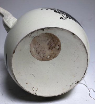 Lot 146 - A RARE WEDGWOOD CREAMWARE TEAPOT FOR THE WORSHIPFUL COMPANY OF SHIPWRIGHTS, AND PROBABLY COMMEMORATING THE LAUNCH OF H.M.S. ADVENTURE AT DEPTFORD IN 1784