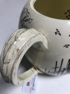 Lot 146 - A RARE WEDGWOOD CREAMWARE TEAPOT FOR THE WORSHIPFUL COMPANY OF SHIPWRIGHTS, AND PROBABLY COMMEMORATING THE LAUNCH OF H.M.S. ADVENTURE AT DEPTFORD IN 1784