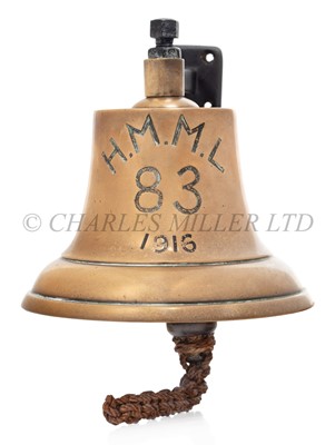 Lot 275 - A BRIDGE BELL FROM H.M. MOTOR LAUNCH '83', 1916
