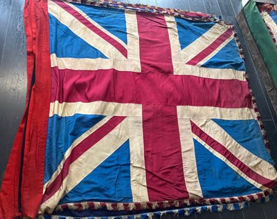 Lot 174 - A SILK UNION FLAG PRESENTED TO THE WORSHIPFUL COMPANY OF SHIPWRIGHTS, 19TH CENTURY