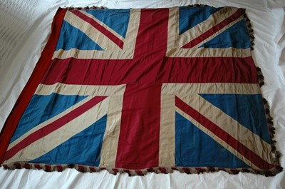Lot 174 - A SILK UNION FLAG PRESENTED TO THE WORSHIPFUL COMPANY OF SHIPWRIGHTS, 19TH CENTURY